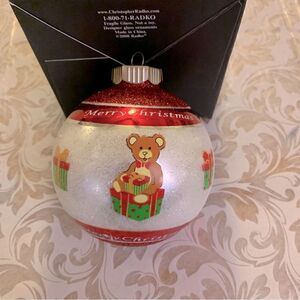 Christopher Radco Christmas Ornament Teddy Bears & Presents Handcrafted in Box